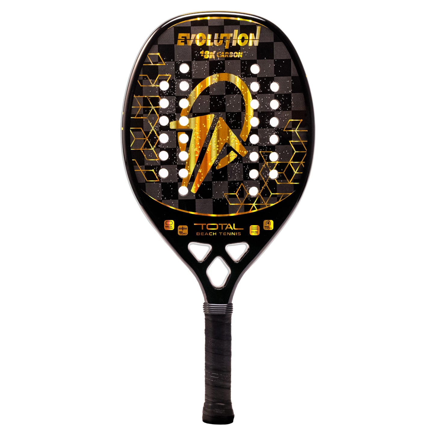 Raquete Beach Tennis Carbono 18k Total Evolution Golden + Capa - Total Beach Tennis