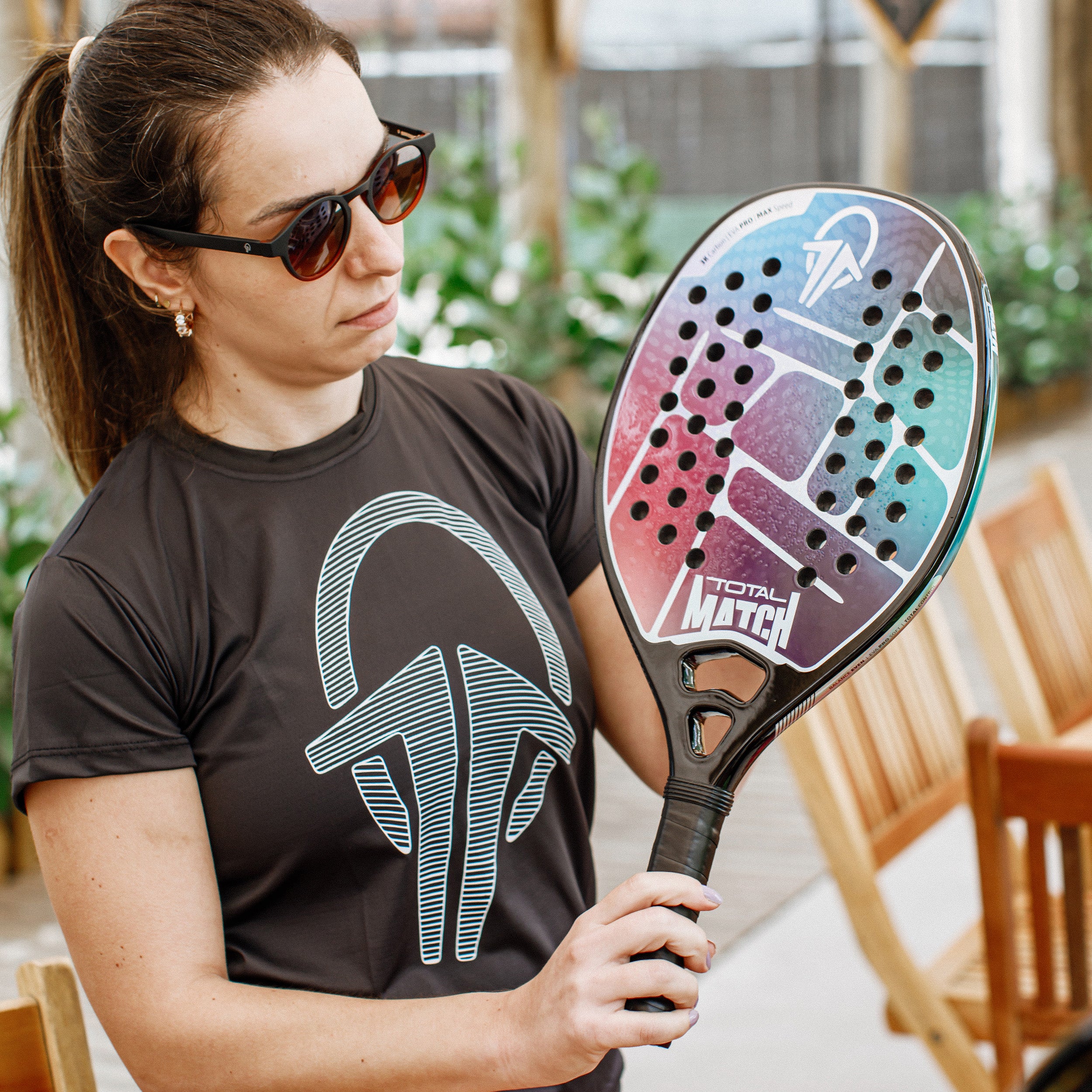 Camiseta Dryfit Tour Feminina Preta - Total Beach Tennis