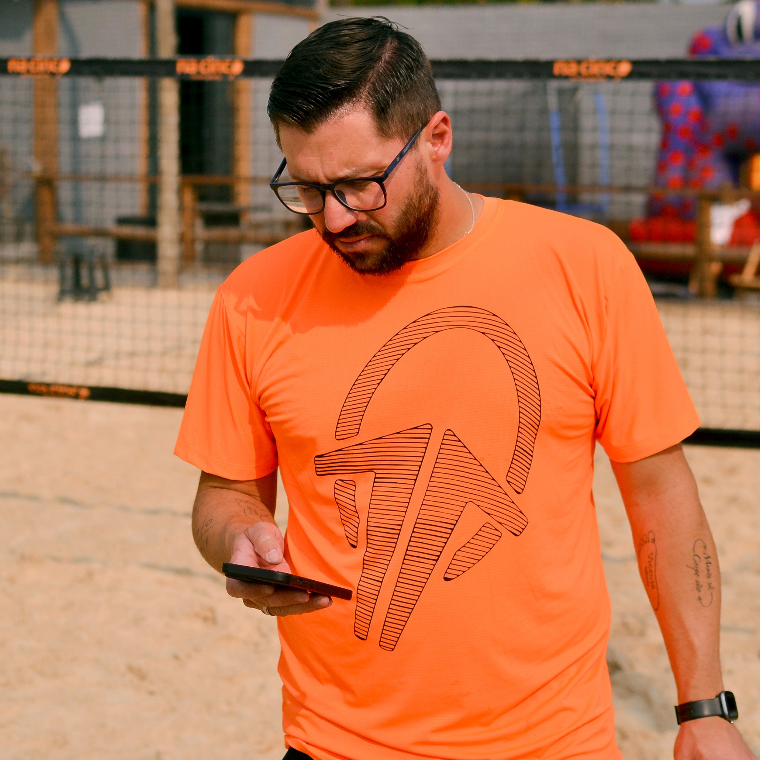 Camiseta Dryfit Tour Masculina Laranja - Total Beach Tennis