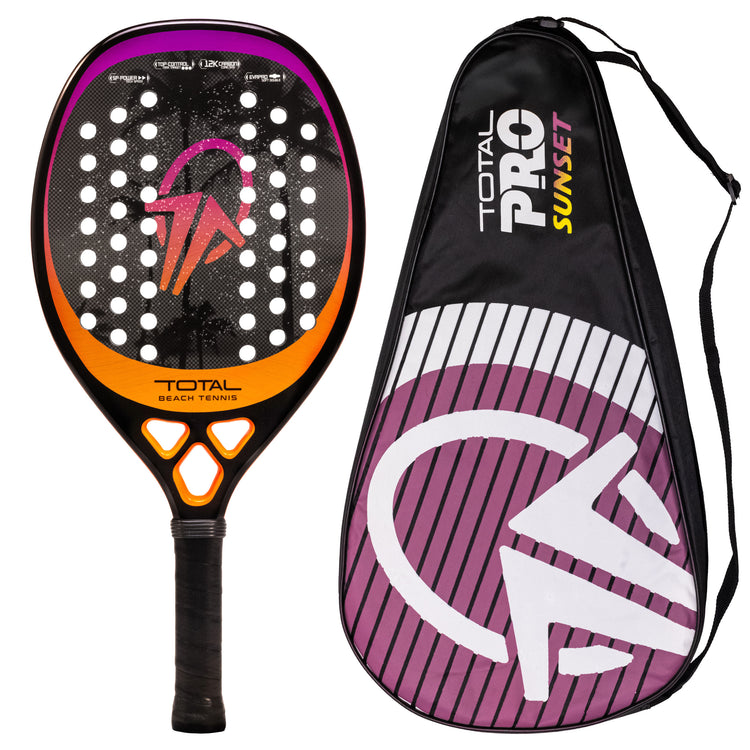 Raquete Beach Tennis Carbono 12k Total Pro Sunset + Capa - Total Beach Tennis