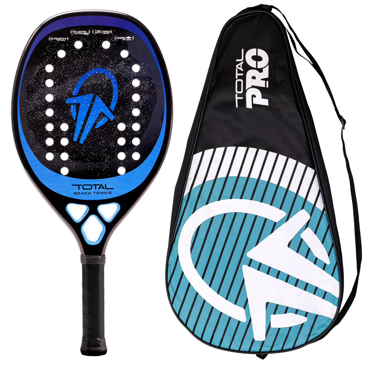 Raquete Beach Tennis Carbono 12k Total Pro + Capa - Total Beach Tennis