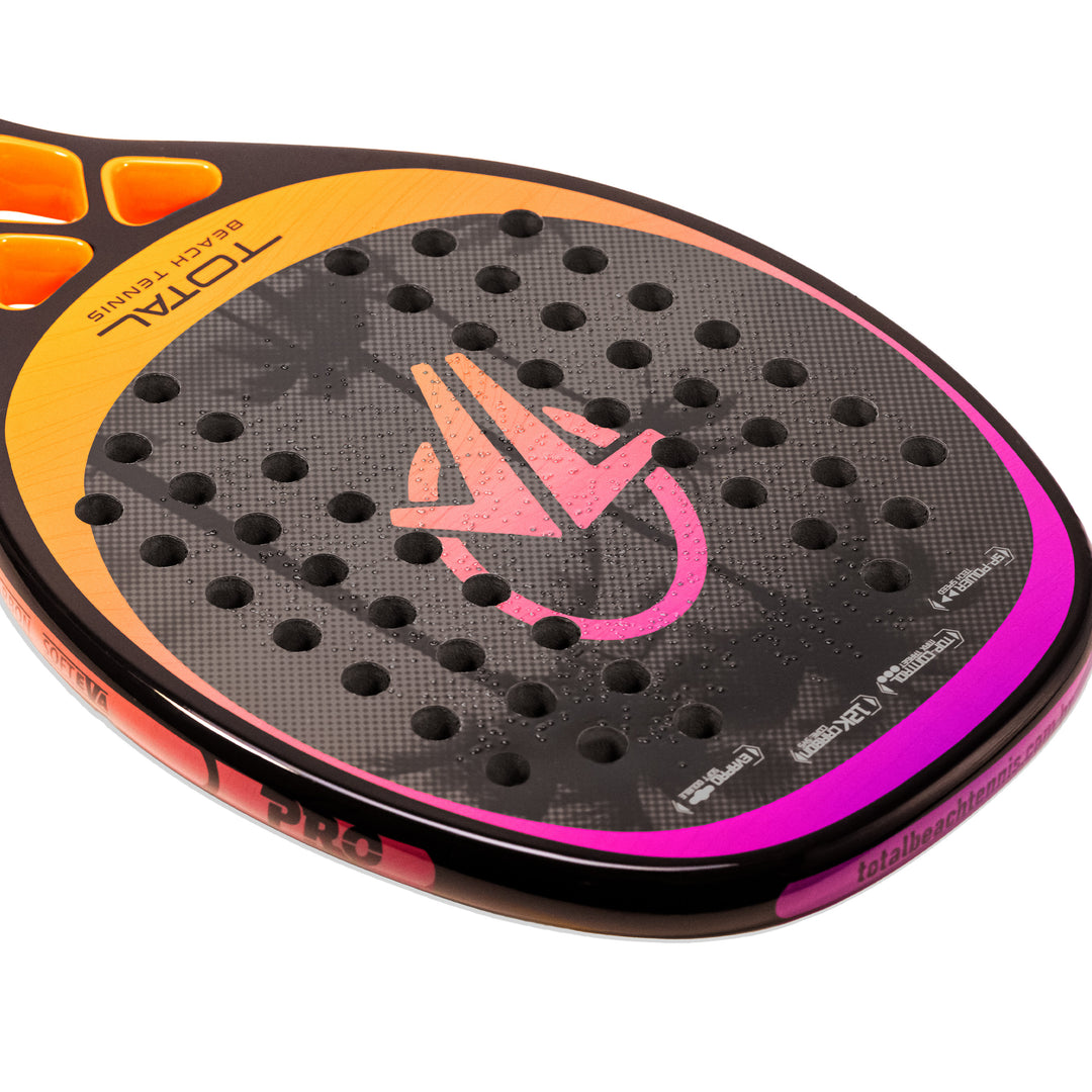 Kit Raquete Beach Tennis Total Pro Sunset + Bola + Grip + Fita + Capa