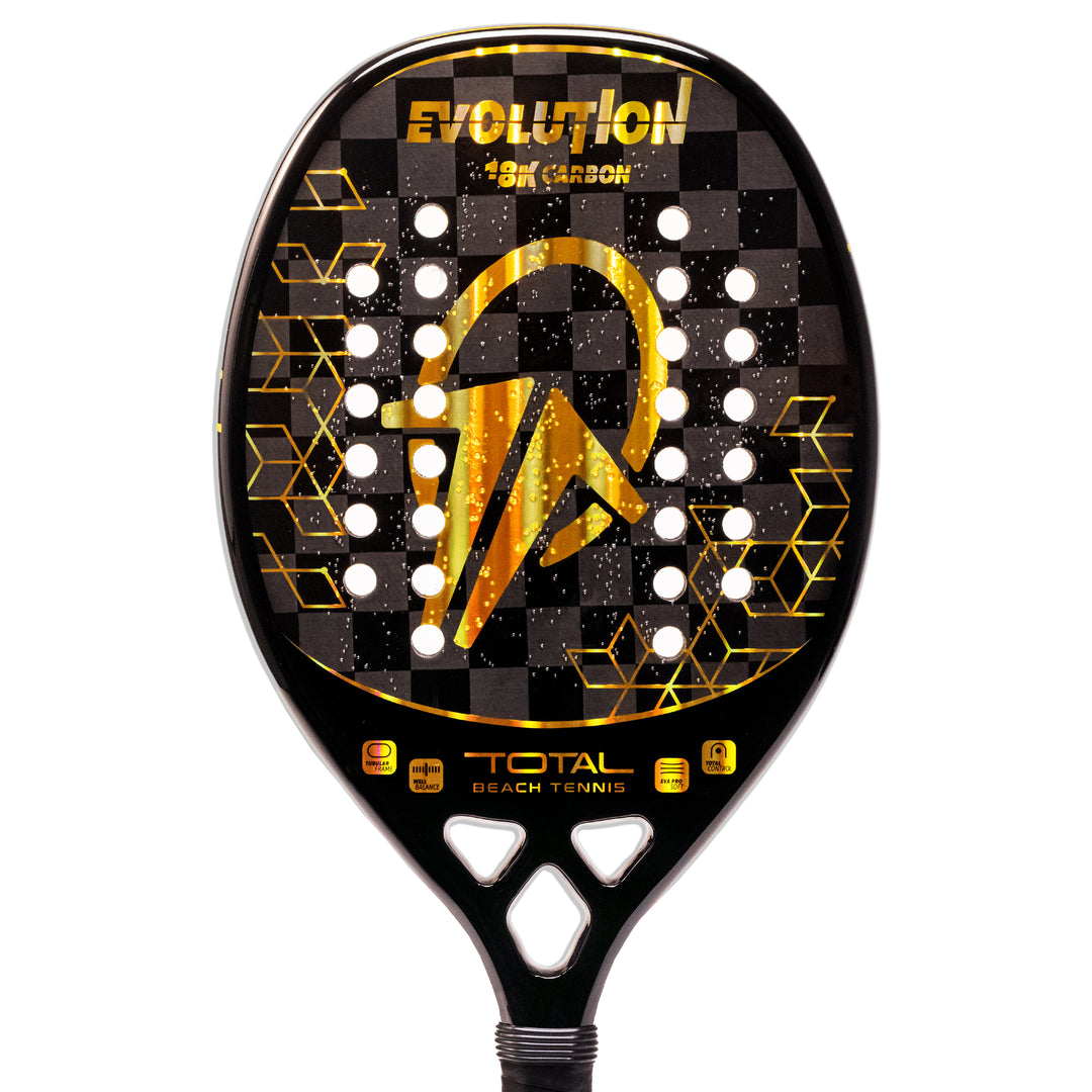 Raquete Beach Tennis Carbono 18k Total Evolution Golden + Capa - Total Beach Tennis
