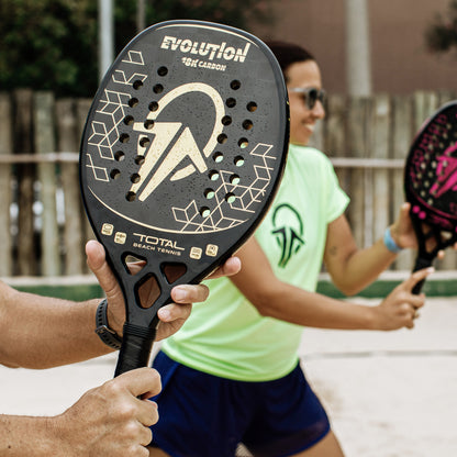 Raquete Beach Tennis Carbono 18k Total Evolution Golden + Capa - Total Beach Tennis