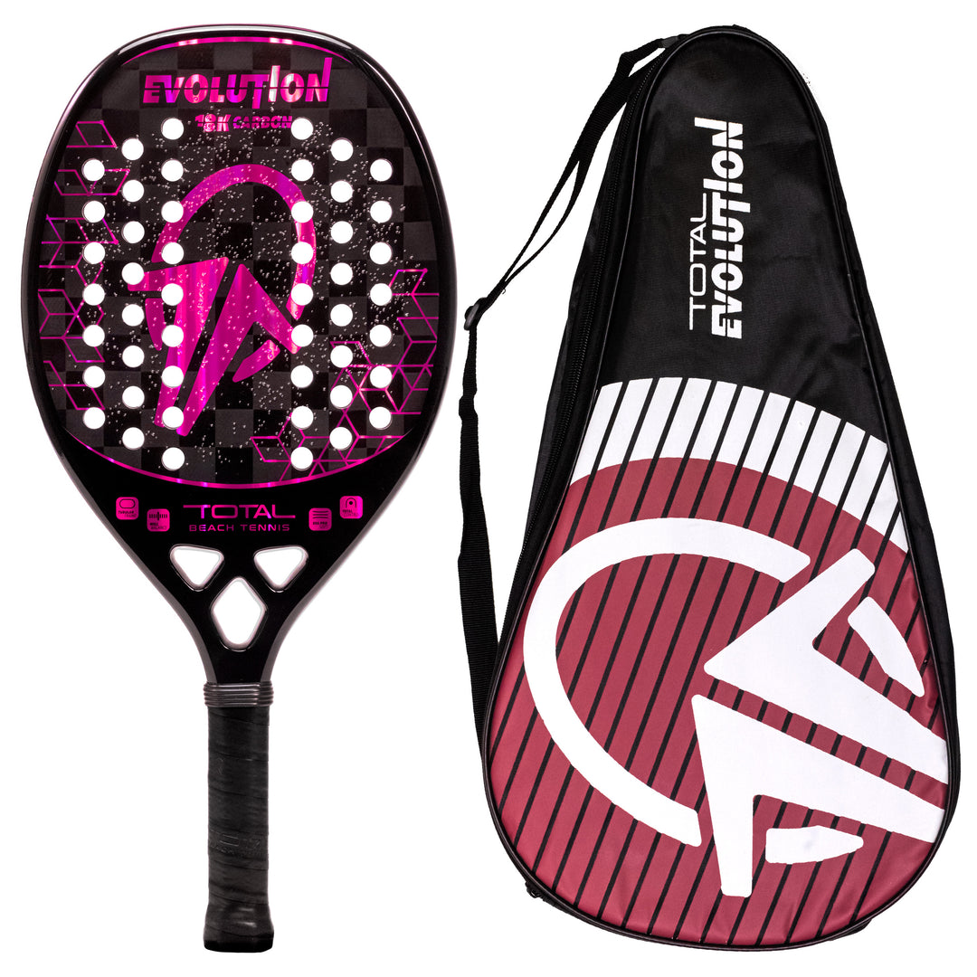 Raquete Beach Tennis Carbono 18k Total Evolution Violeta 2025 + Capa