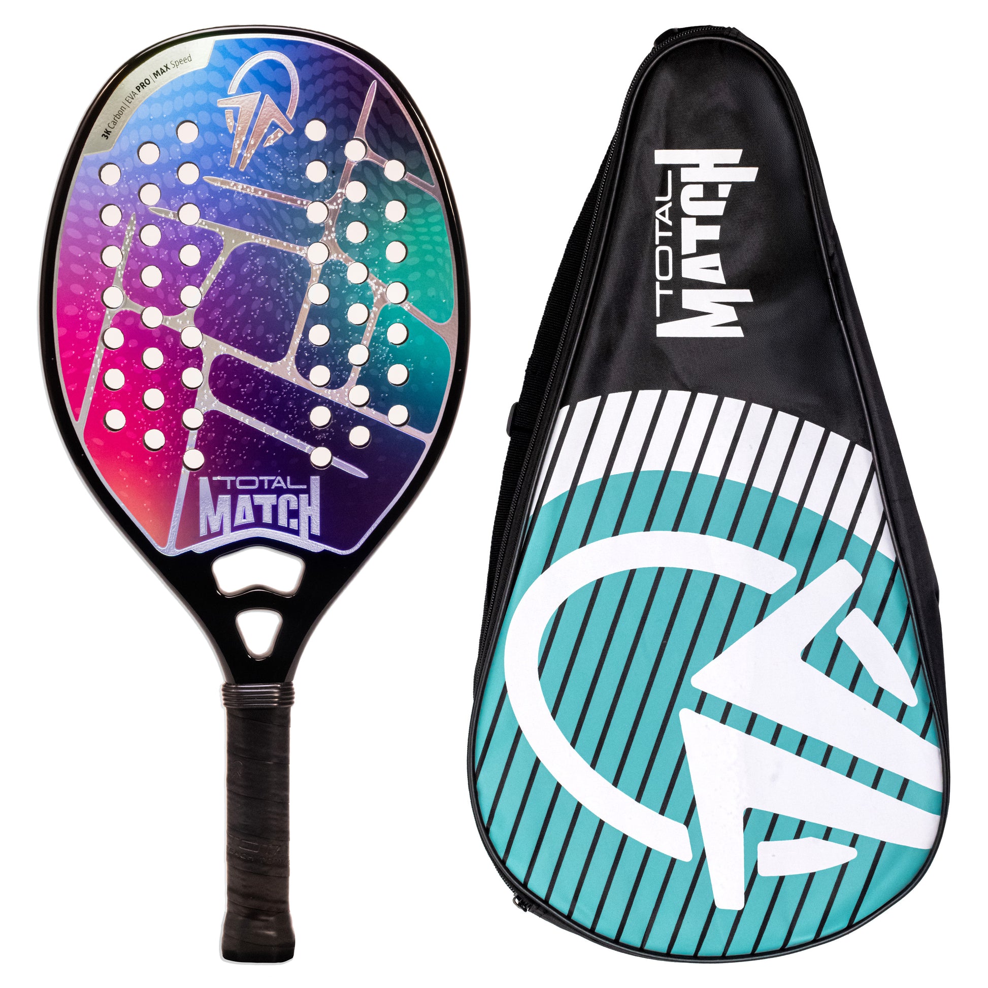 Raquete Beach Tennis Carbono 3k Total Match + Capa - Total Beach Tennis