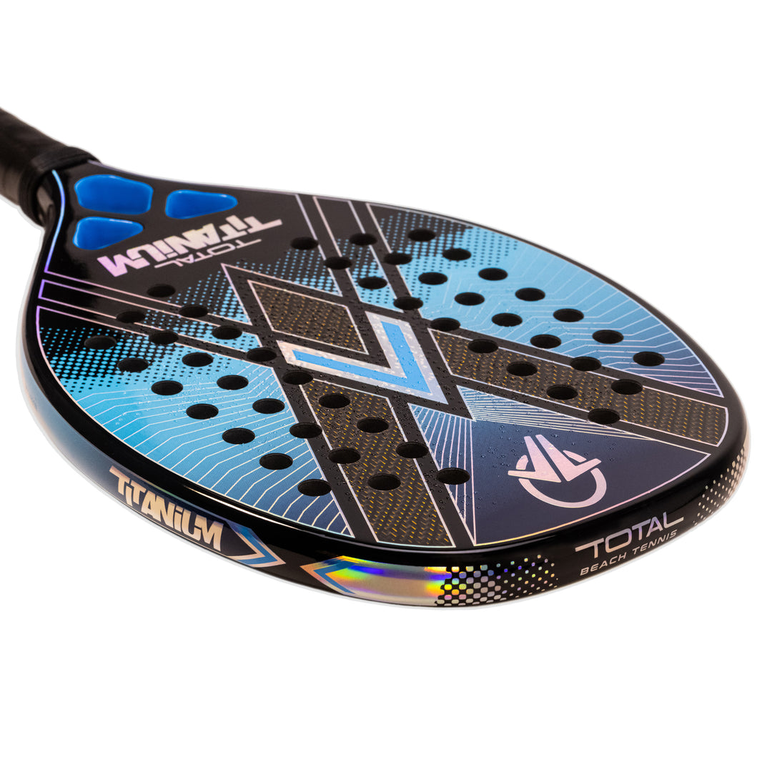 Kit Raquete Beach Tennis Total Titanium + Bola + Grip + Fita + Capa