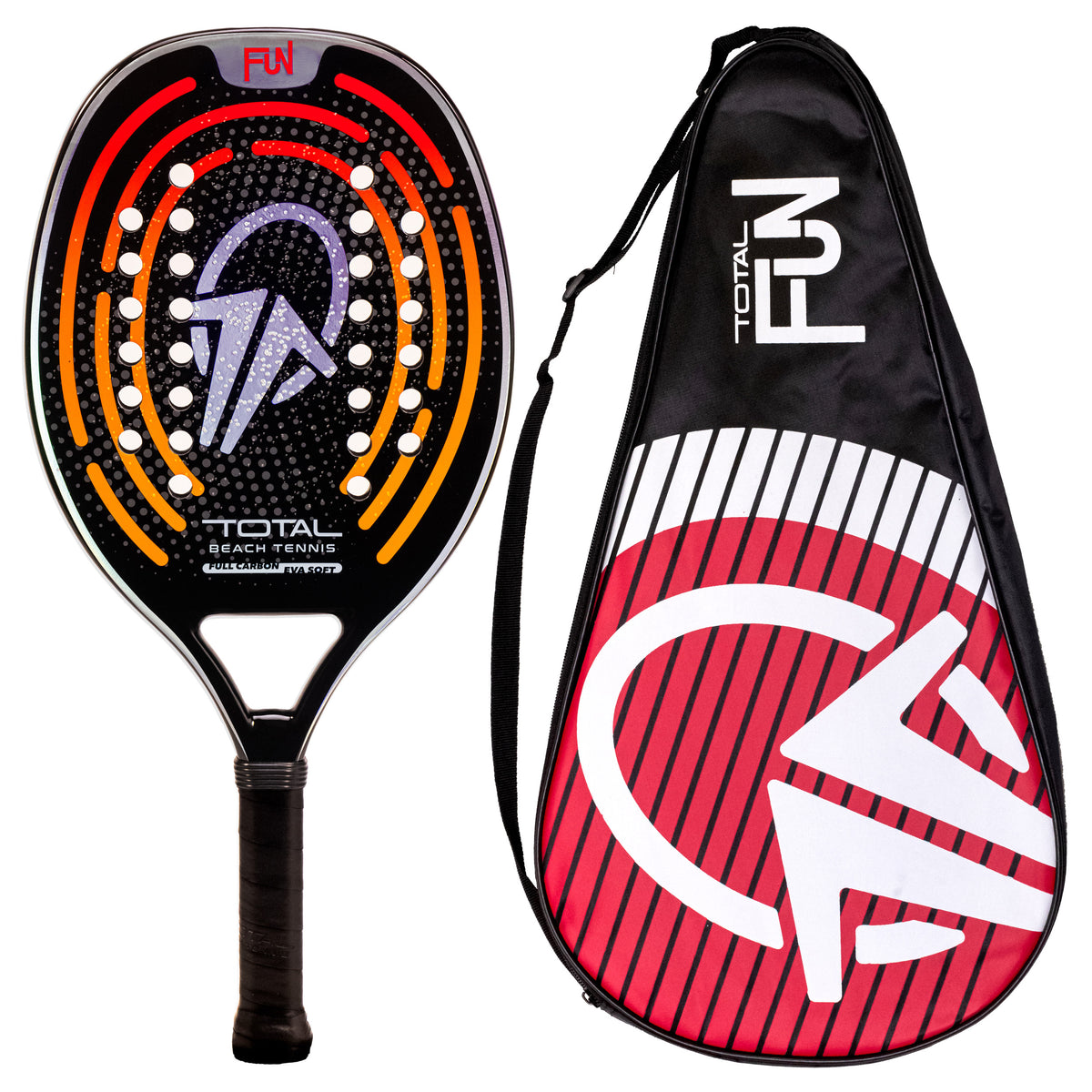 Raquete de Beach Tennis Carbono Total Fun + Capa - Total Beach Tennis