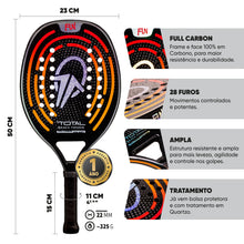 Raquete de Beach Tennis Carbono Total Fun + Capa - Total Beach Tennis
